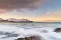 Spiaggia Skagsanden al tramonto