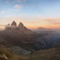 Alba panoramica alle 3 Cime